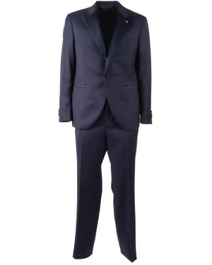 Luigi Bianchi Peak-Lapels Virgin Wool Suit - Blue