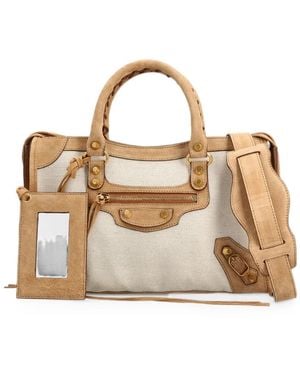 Balenciaga Small Le City Studded Tote Bag - Metallic