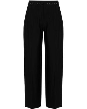 Mugler Hook-Eye Wide Trousers - Black