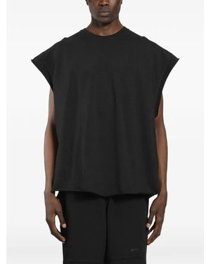 Roadless Raw-Edge Sleeveless T-Shirt - Black