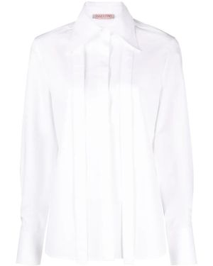 Valentino Garavani Scarf-Detail Cotton Poplin Shirt - White