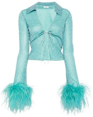 Oséree Camisa Lumiere Plumage Slim - Azul