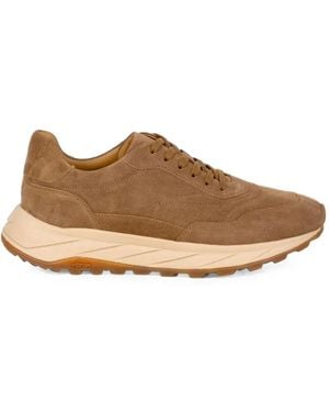 Henderson Shark Calf Suede Trainers - Brown