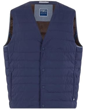 Fedeli Padded Quilted Gilet - Blue