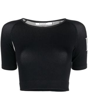 Rhude T-Shirt Met Logoprint - Zwart