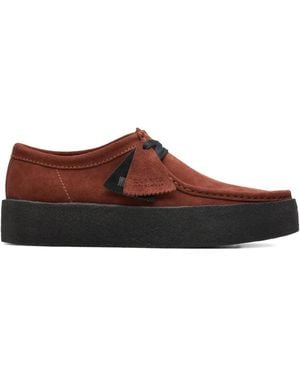 Clarks Wallabee Cup "Burgundy" Lace-Up Shoes - Brown