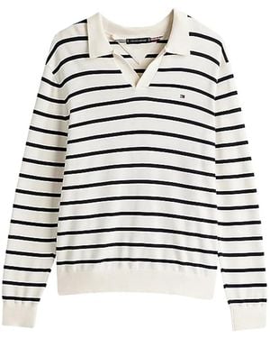 Tommy Hilfiger Striped Long-Sleeved T-Shirt - White