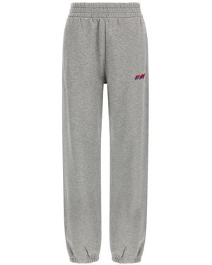 Off-White c/o Virgil Abloh Logo-Embroidery Track Trousers - Grey