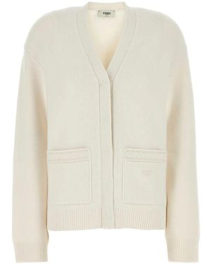 Fendi Cashmere Blend Cardigan - White