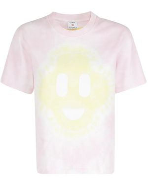 CASABLANCA Tie-Dye Smiley-Motif T-Shirt - White