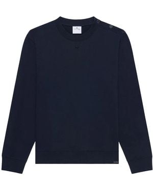 Courreges Buttoned Fleece Sweatshirt - Blue
