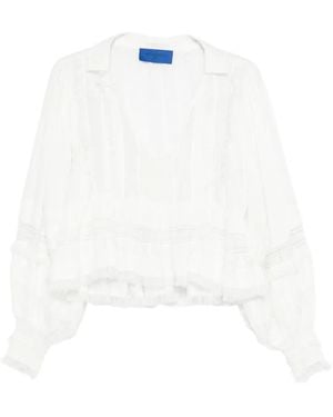 Mes Demoiselles Ruffled Top Blouse - White