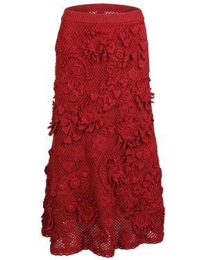 Valentino Garavani Floral Appliquéd Skirt - Black