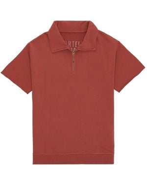 Fortela Zip-Fastening Short-Sleeve Polo Shirt - Red