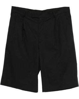 KARL LAGERFELD Pleated Tailored Shorts - Black