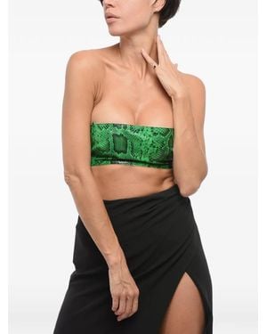 DSquared² Python-Effect Leather Top - Green