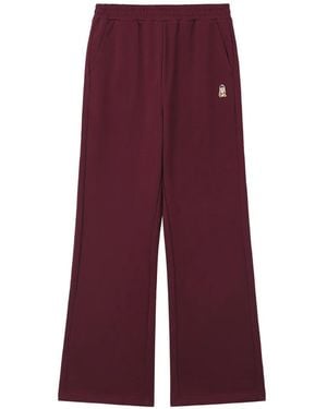 Chocoolate Embroidered-Logo Track Pants - Purple