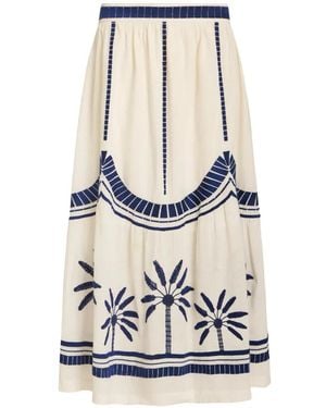 Marie Oliver Dania Embroidered Maxi Skirt - White