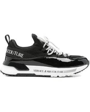 Versace Jeans Couture Mesh-Panel Lace-Up Trainers - Black