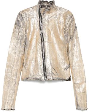 Rick Owens Gary Coated Leather-Blend Biker Jacket - Natural