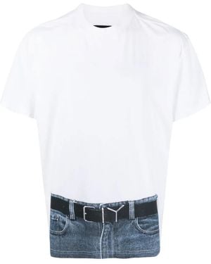 Y. Project T-Shirt Mit Trompe-L'Oeil-Gürtel-Print - Weiß
