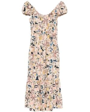 Ulla Johnson Paloma Floral-Print Midi Dress - White