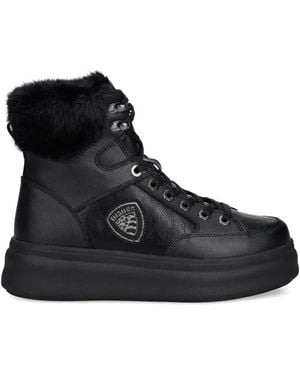 Blauer Bottines Rangers Emery01 En Fourrure Artificielle À Lacets - Black