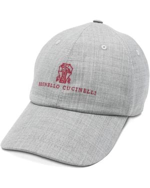 Brunello Cucinelli Embroidered-Logo Baseball Cap - Grey