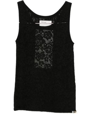 Extreme Cashmere Boxer Floral-Lace Tank Top - Black