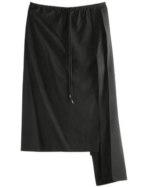 Yohji Yamamoto Asymmetric Drawstring Skirt - Black