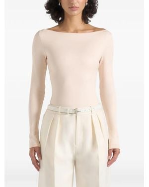 Manière De Voir Boat Neck Bodysuit - Natural