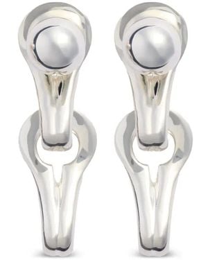 Patou Asymmetric Dangle Earrings - White