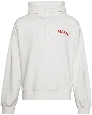 Marni Hoodie À Patch Logo - Blanc