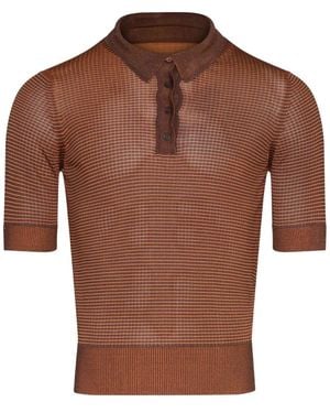 Maison Margiela Gestreept Poloshirt - Bruin