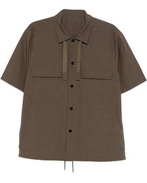Sacai Pocket Tie Shirt - Brown