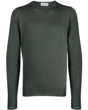 John Smedley Lundy Crew-Neck Cotton Sweatshirt - Green