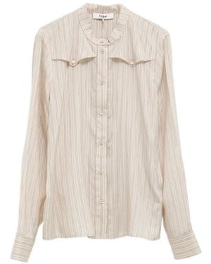 Chloé Striped Western-Style Shirt - White