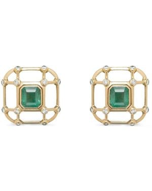 DENISE CASSOU Emerald And Diamond Earrings - Metallic