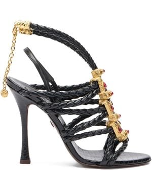 Roberto Cavalli Braided Sandals - Black