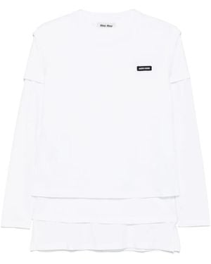 Miu Miu Cotton T-Shirt - White