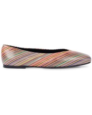 Paul Smith Striped Ballerina Shoes - White