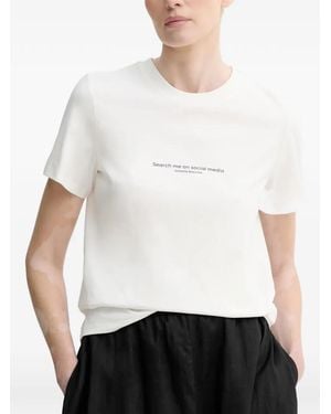 Isabelle Blanche Slogan-Print T-Shirt - White