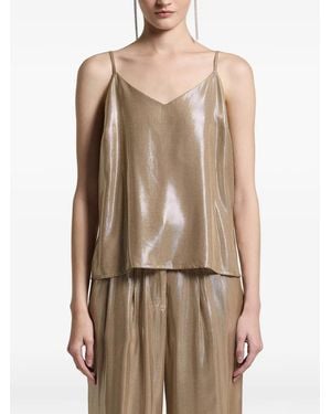 Peserico V-Neck Sleeveless Top - Natural