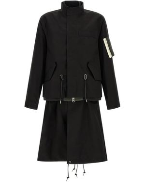Sacai Parka Ripstop A Strati - Nero