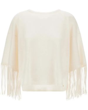 Herno Maglione Con Frange - Bianco