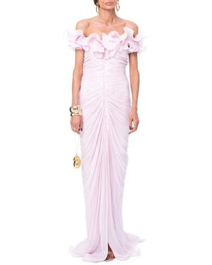 Ana Radu Ruffled Ruched Dress - Pink