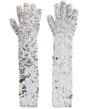 N°21 Sequinned Gloves - White