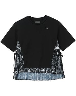 Musium Div. Bandana-Print Paneled T-Shirt - Black