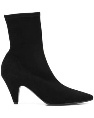 Roberto Del Carlo Pointed-Toe Suede Ankle Boots - Black