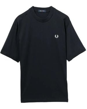 Fred Perry Logo-Embroidered T-Shirt - Black